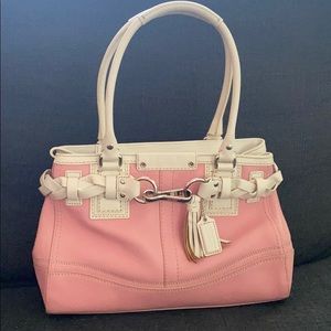 Coach Soft Pebble Tote - Pink & Hampton White